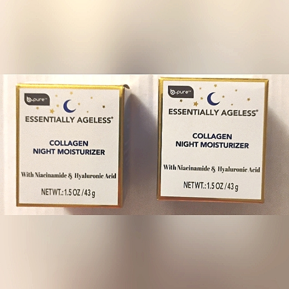 2 Essentially Ageless Collagen Night Moisturizer 1.5oz Each NIB